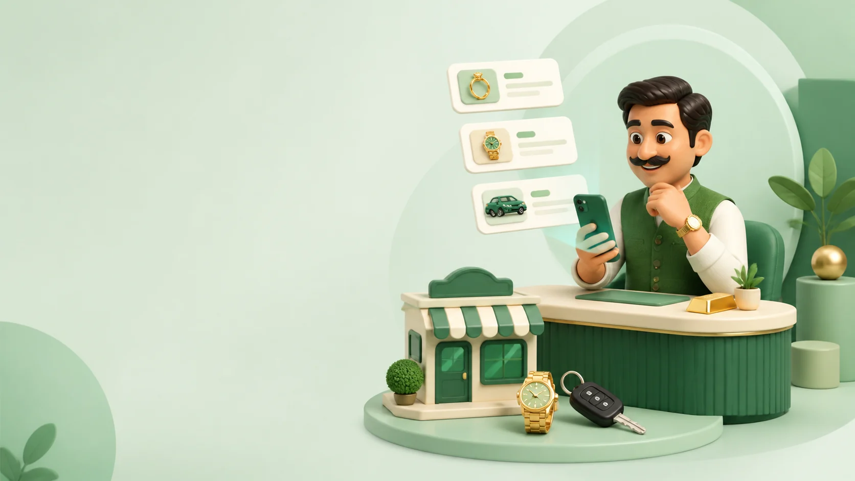 3D-иллюстрация: ломбард получает новые заявки